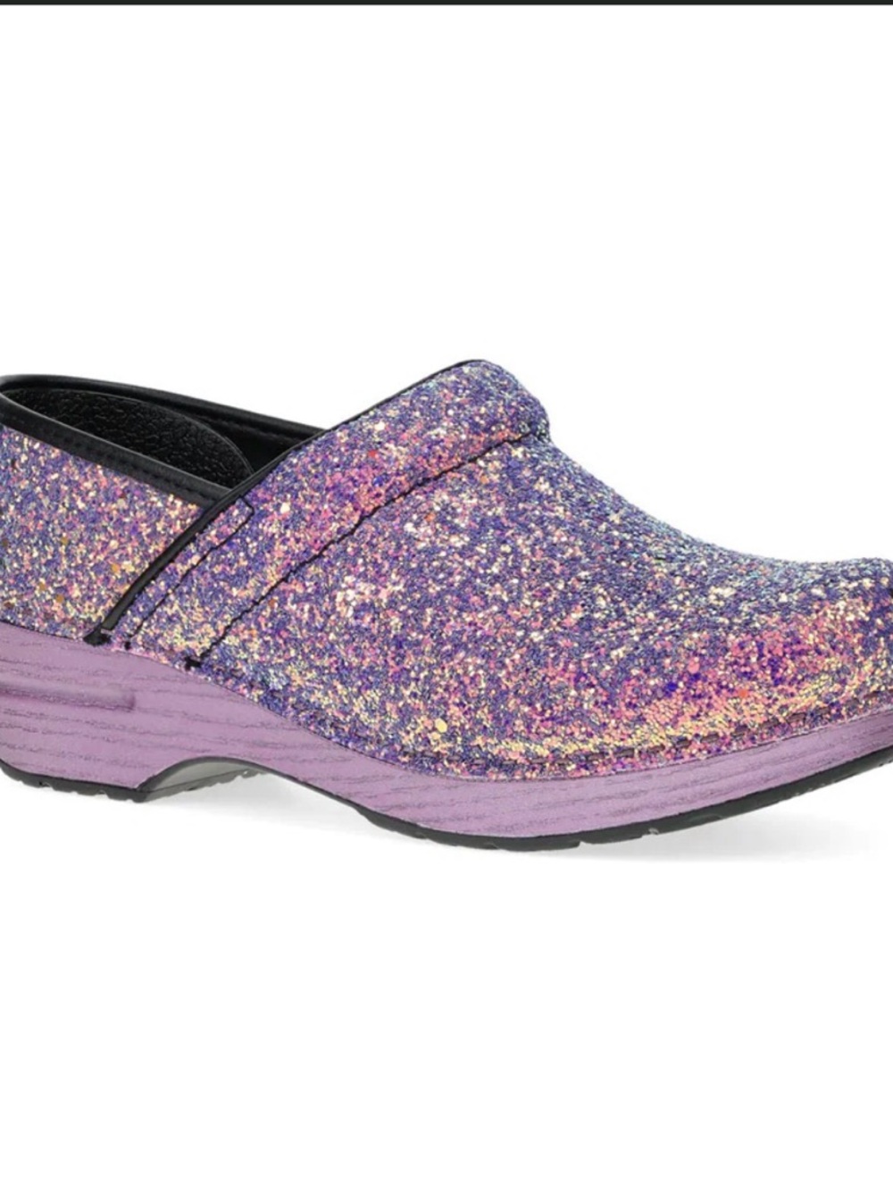 NWOT Dansko women’s lilac glitter Leather Slip-On Shoe
